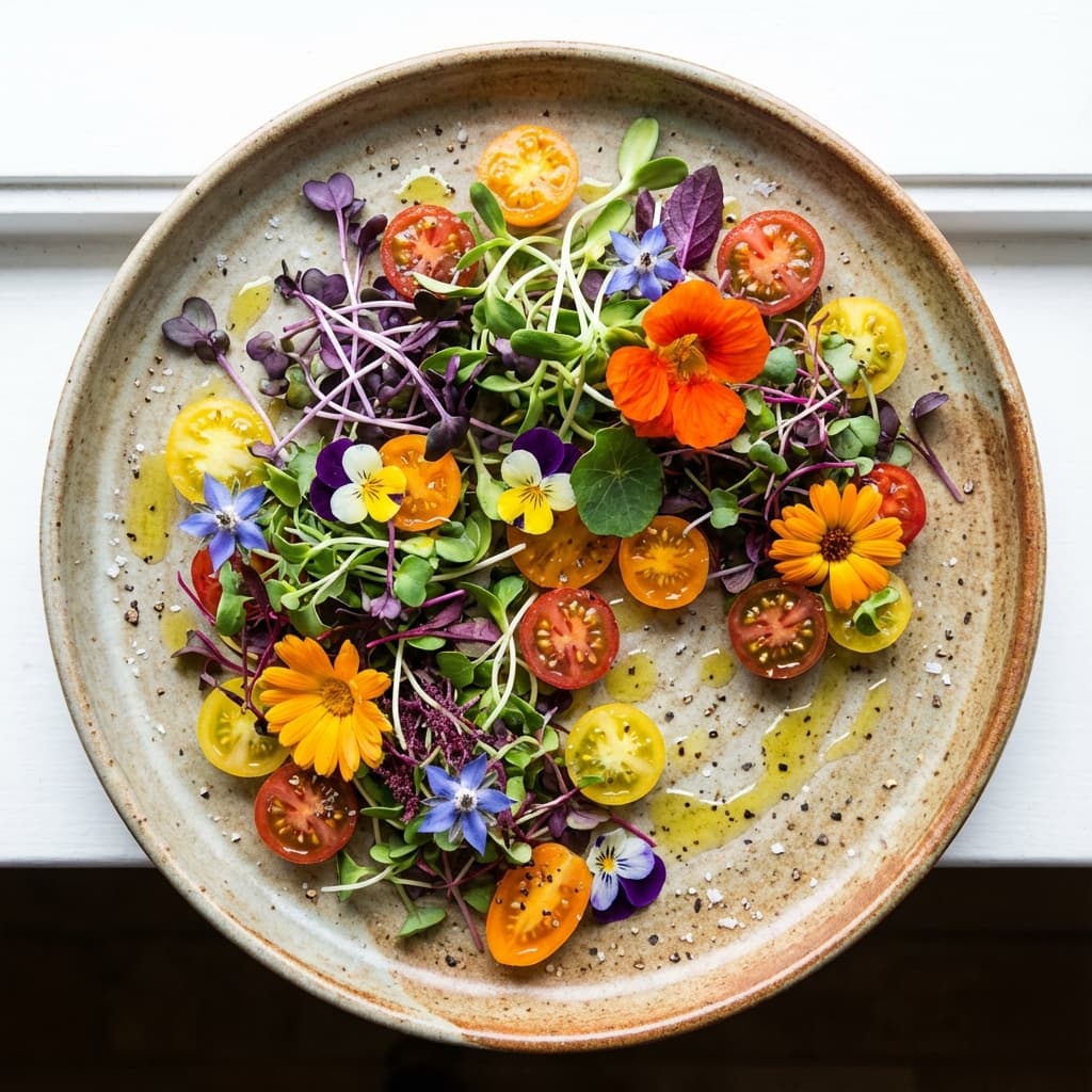 A salad with microgreens
